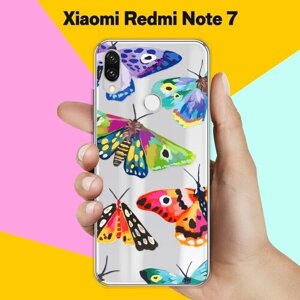 Силиконовый чехол на Xiaomi Redmi Note 7 Бабочки / для Сяоми Редми Ноут 7