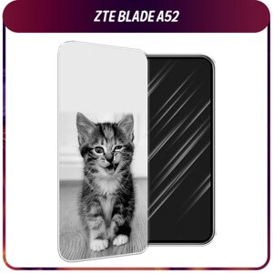 Силиконовый чехол на ZTE Blade A52 / ЗТЕ Блэйд А52 "Подмигивающий котенок"
