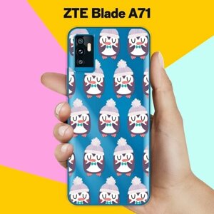 Силиконовый чехол на ZTE Blade A71 Новогодний узор / для ЗТЕ Блейд А71