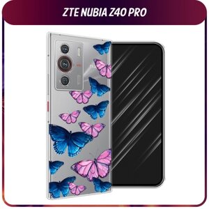 Силиконовый чехол на ZTE Nubia Z40 Pro / ЗТЕ Нубиа Z40 Про "Полет бабочек", прозрачный