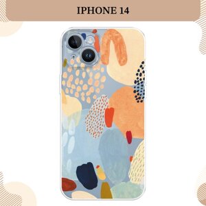 Силиконовый чехол "Необычная абстракция" на Apple iPhone 14 / Айфон 14, прозрачный