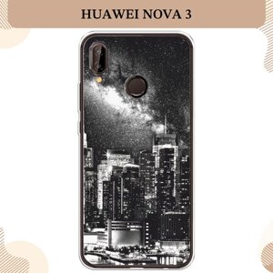 Силиконовый чехол "Ночной Нью-Йорк" на Huawei Nova 3 / Хуавей Нова 3