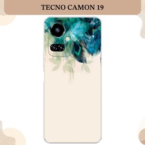 Силиконовый чехол "Перья голубого цвета" на Tecno Camon 19 / Текно Камон 19