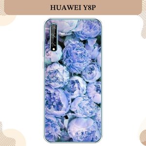 Силиконовый чехол "Пионы голубые" на Huawei Y8p/P Smart S / Хуавей Y8p/P Smart S
