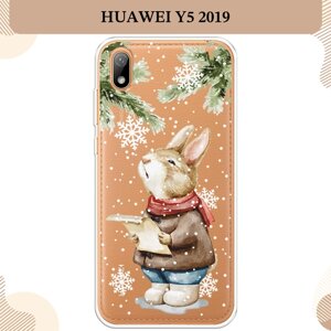 Силиконовый чехол "Поющий зайчонок" на Huawei Y5 2019 / Хуавей Y5 2019, прозрачный