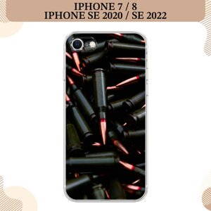 Силиконовый чехол "Пули черные" на Apple iPhone 7/8/SE 2020/SE 2022 / Айфон 7/Айфон 8
