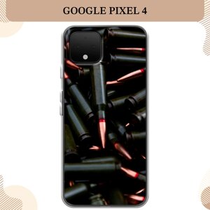 Силиконовый чехол "Пули черные" на Google Pixel 4 / Гугл Пиксель 4