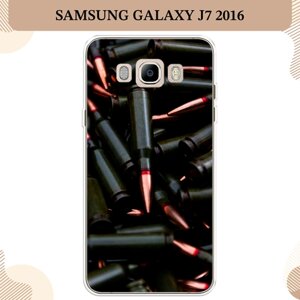 Силиконовый чехол "Пули черные" на Samsung Galaxy J7 2016 / Самсунг Галакси J7 2016