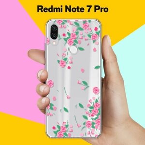 Силиконовый чехол Розочки на Xiaomi Redmi Note 7 Pro