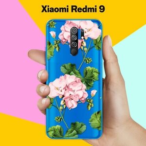 Силиконовый чехол Розовые цветы на Xiaomi Redmi 9