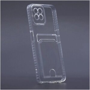 Силиконовый чехол с карманом для карт Realme 8i, прозрачный