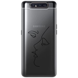 Силиконовый чехол с принтом Faces для Samsung Galaxy A80 / A90 / Самсунг А80 / А90