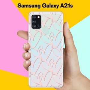 Силиконовый чехол Сердца на Samsung Galaxy A21s