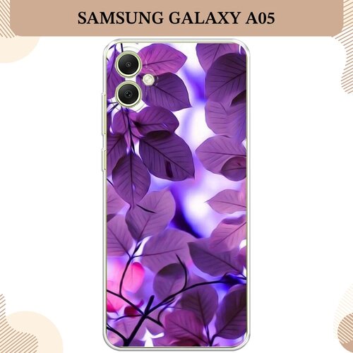 Силиконовый чехол "Сиреневые листики" на Samsung Galaxy A05 / Самсунг А05