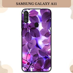 Силиконовый чехол "Сиреневые листики" на Samsung Galaxy A11/M11 / Самсунг Галакси A11/M11