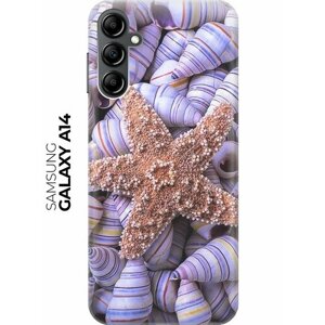 Силиконовый чехол Сиреневые ракушки на Samsung Galaxy A14 / Самсунг А14
