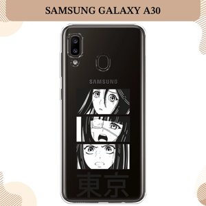 Силиконовый чехол "Tokyo girls" на Samsung Galaxy A30/A20 / Самсунг Галакси A30/A20, прозрачный