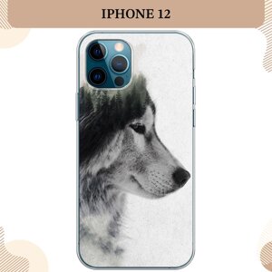 Силиконовый чехол "Волк лес" на Apple iPhone 12/12 Pro / Айфон 12