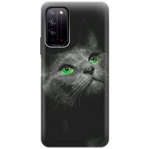 Силиконовый чехол Зеленоглазая кошка на Honor X10 / Хонор Х10