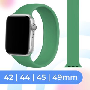 Силиконовый монобраслет для умных часов Apple Watch 42-44-45-49 mm / Сменный браслет (M) для смарт часов Эпл Вотч 1-9, SE, Ultra серии / Spearmint