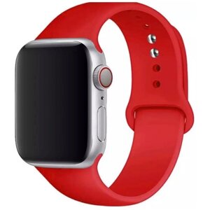 Силиконовый ремешок для Apple Watch 42/44/45 mm, красный, размер s/m