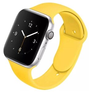 Силиконовый ремешок для Apple Watch 42/44/45 mm, желтый, размер s/m