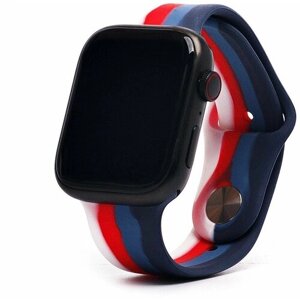 Силиконовый ремешок для Apple Watch (Эпл Вотч) 38/40/41мм/ Эластичный спортивный браслет для умных смарт-часов, разноцветный