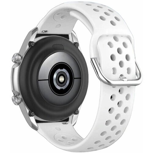 Силиконовый ремешок для часов Sаmsung Galaxy watch/Amazfit Pace/Stratos 1/2/2s/GTR 47 мм. 22 мм. белый.