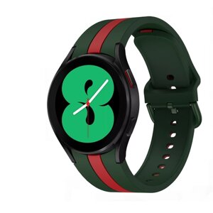 Силиконовый, водостойкий, сменный ремешок-браслет MyPads Silicone для Samsung Galaxy Watch 5/5 Pro со спортивным дизайном, с полосой, зеленый