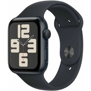 Смарт часы Apple Watch SE 2-е поколение 44MM Размер GPS Midnight "Темная ночь"Умные наручные часы корпус из алюминия, cпортивный ремешок, водонепроницаемые, для спорта фитнеса тренировок мужские и женские