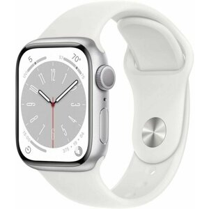 Смарт-часы Apple Watch Series 8 GPS 45mm, белый, с ремешком S/M