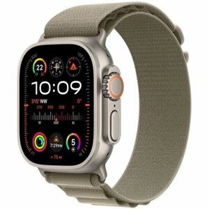 Смарт-часы Apple Watch Ultra 2 GPS + Cellular, 49 мм, корпус из титана, ремешок Loop MRFJ3ZA/A оливковый