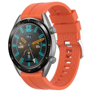 Сменный ремешок браслет MyPads Polimerico из качественного гипоаллергенного силикона для умных смарт-часов Huawei Watch GT 2 Classic / Sport / Elite 46 mm (оранжевый)
