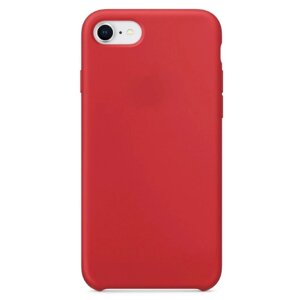 Soft Touch Силиконовый чехол красный для apple iphone 7 / 8 / se 2020 с мягким ворсом внутри / микрофиброй