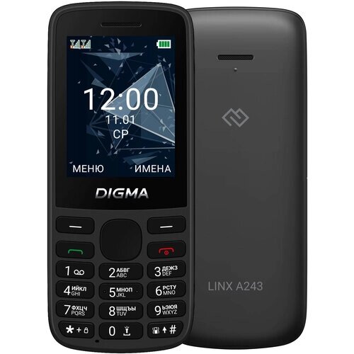 Телефон DIGMA LINX A243 RU, 2 SIM, черный