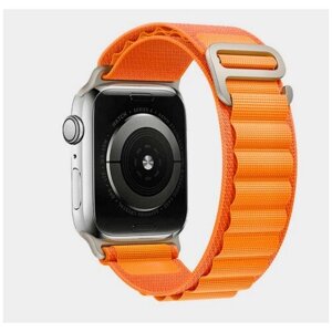 Тканевый ремешок для Apple Watch 42/44/45/49mm, series 1 2 3 4 5 6 7 8 /SE/SE 2022, Apple Watch Ultra (для эпл вотч) оранжевый