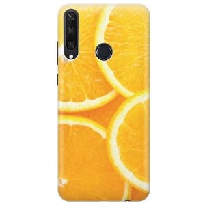 Ультратонкий силиконовый чехол-накладка для Huawei Y6p с принтом "Апельсины"