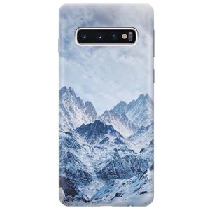Ультратонкий силиконовый чехол-накладка для Samsung Galaxy S10 с принтом "Снежные горы"