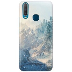 Ультратонкий силиконовый чехол-накладка для Vivo Y17 с принтом "Снежные горы и лес"