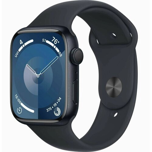 Умные часы Apple Watch Series 9 GPS 45mm Midnight Aluminium Case with Midnight Sport Band - M/L