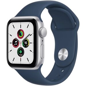 Умные часы Apple Watch Series SE Gen 1 40 мм Aluminium Case GPS, серебристый/синий омут