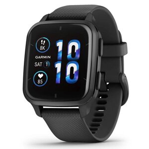 Умные часы Garmin Venu Sq 2 Music Edition Slate Aluminium Bezel with Black Case and Silicone Band (010-02700-10)