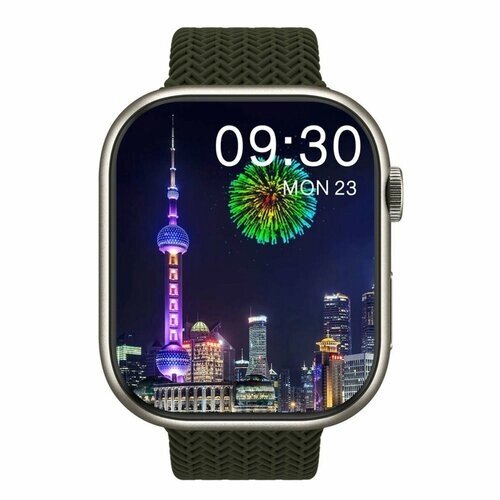 Умные часы HK9 PRO Смарт часы 2023 Amoled iOS Android зеленые