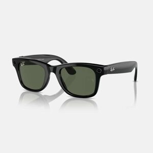 Умные очки Ray-Ban Wayfarer, зеленые линзы, глянцевая оправа, размер M