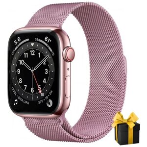 Умные смарт часы Х9 pro Smart Watch AMOLED с металлическим ремешком iOS Android, розовые