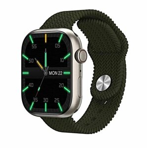 Умные смарт часы HK9 pro, iOS Android, зеленые