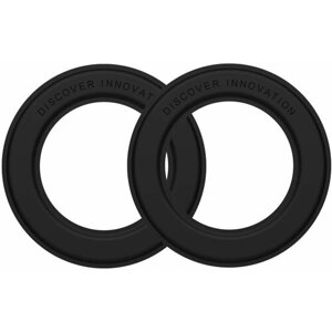 Универсальное клеящееся магнитное адсорбционное кольцо для Magsafe, черное - комплект 2 шт.