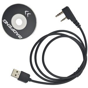 USB кабель и CD диск для программирования цифровых радиостанций Baofeng DMR