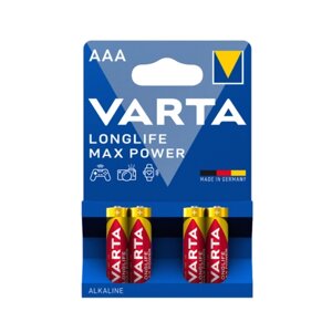 Варта / Varta - Батарейки Longlife Max Power Alkaline AAA micro LR03 1,5V 4 шт