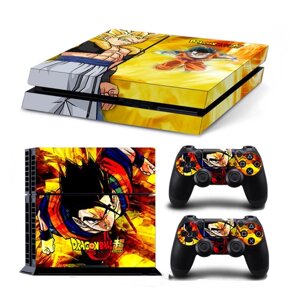 Высококачественная красочная виниловая наклейка Dragon Ball на консоль Playstation 4 и на 2 контроллера